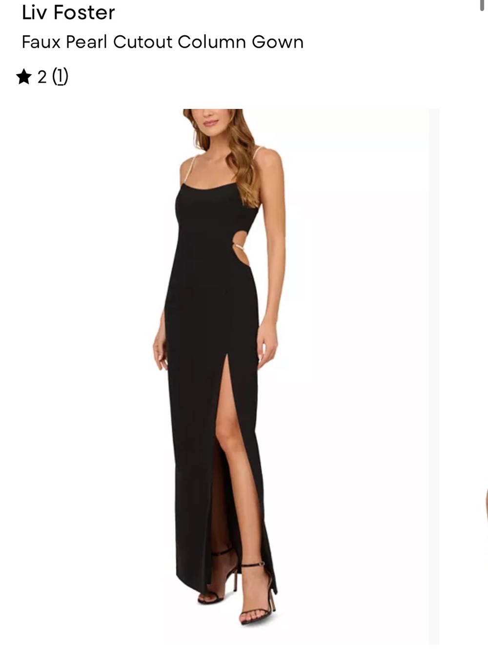 Liv Foster Black Faux Pearl Cutout Maxi Gown